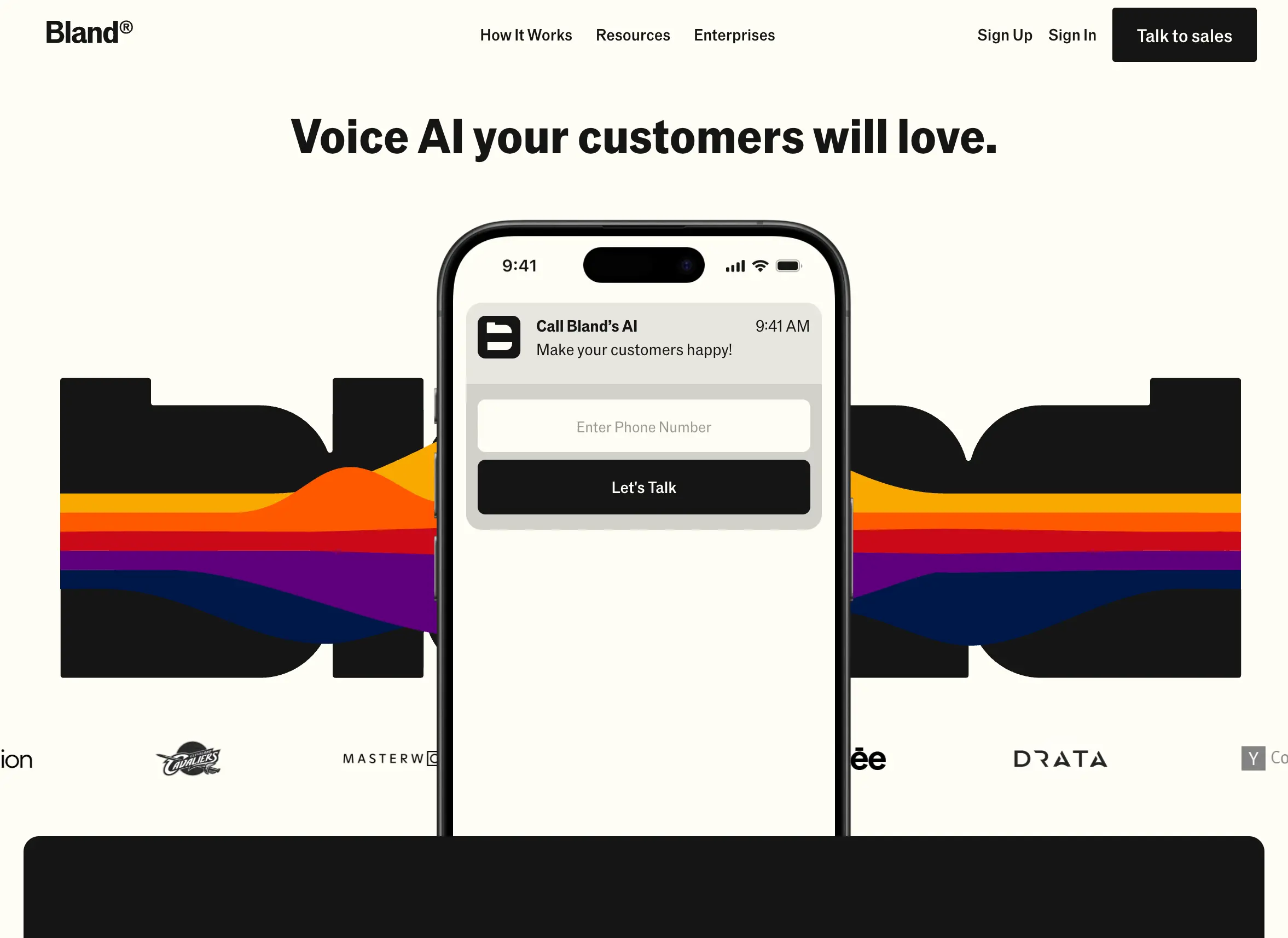 Bland AI telephony interface
