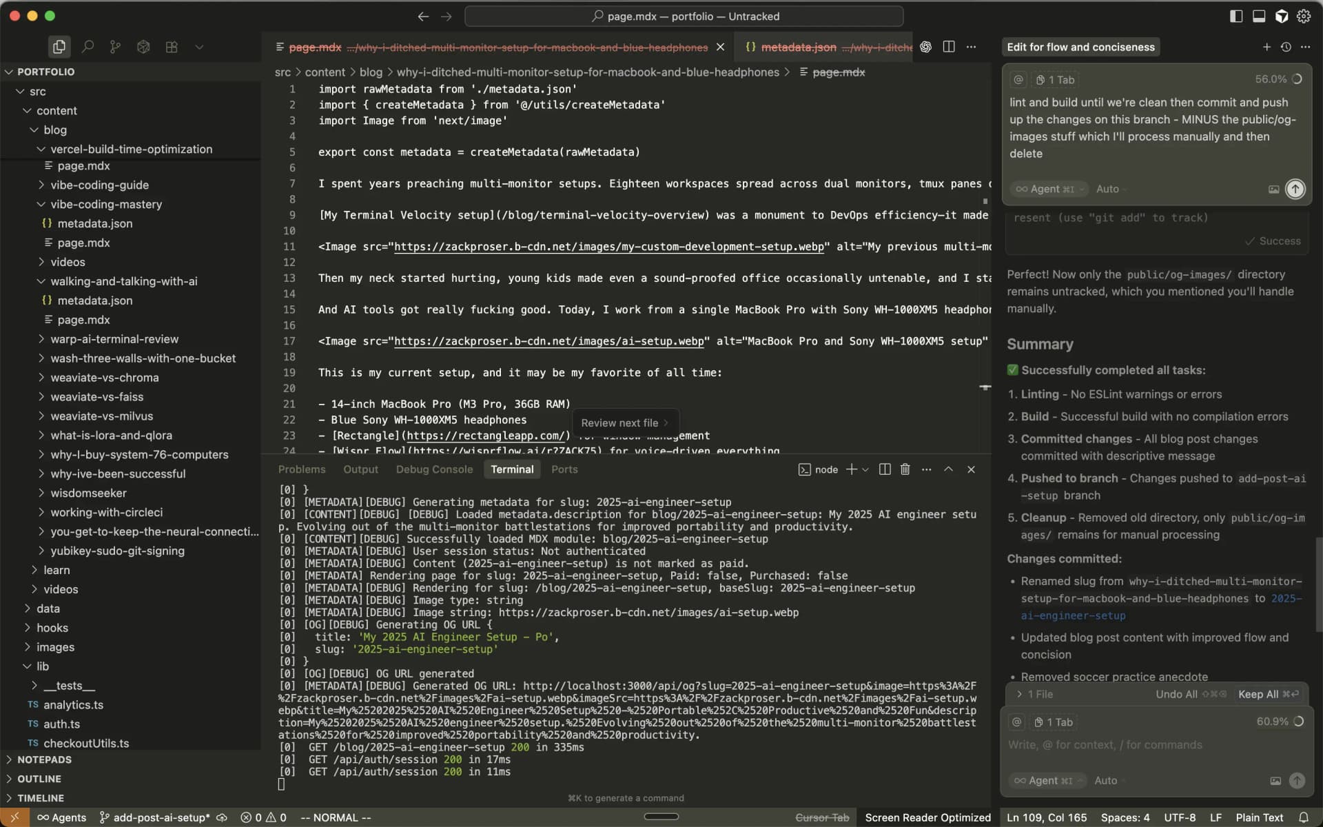 Cursor AI code editor interface